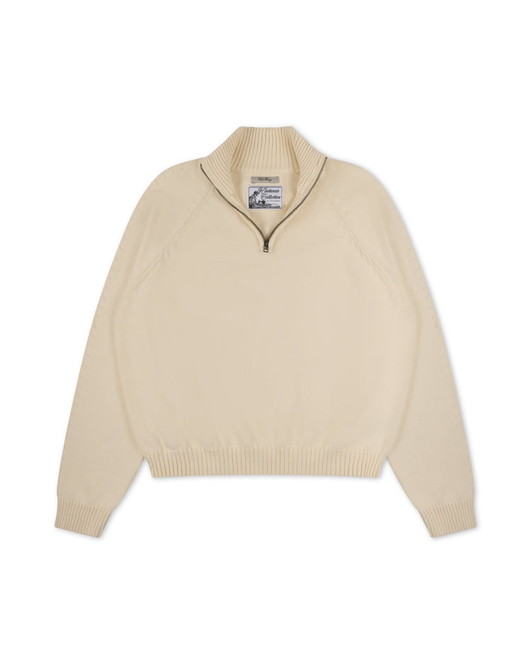 Knitted Quarter Zip Ivory