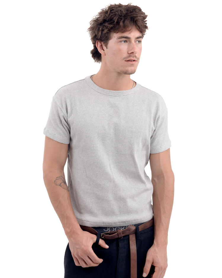 Blank Ribbed Tee Heather Grey