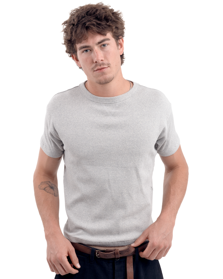Blank Ribbed Tee Heather Grey