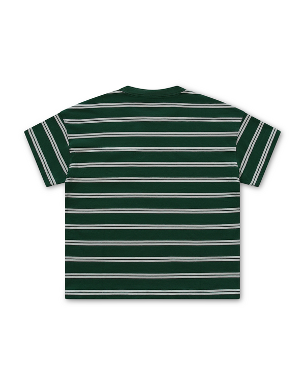 Striped Baby Tee Forest Green (PRE ORDER) - Second Image