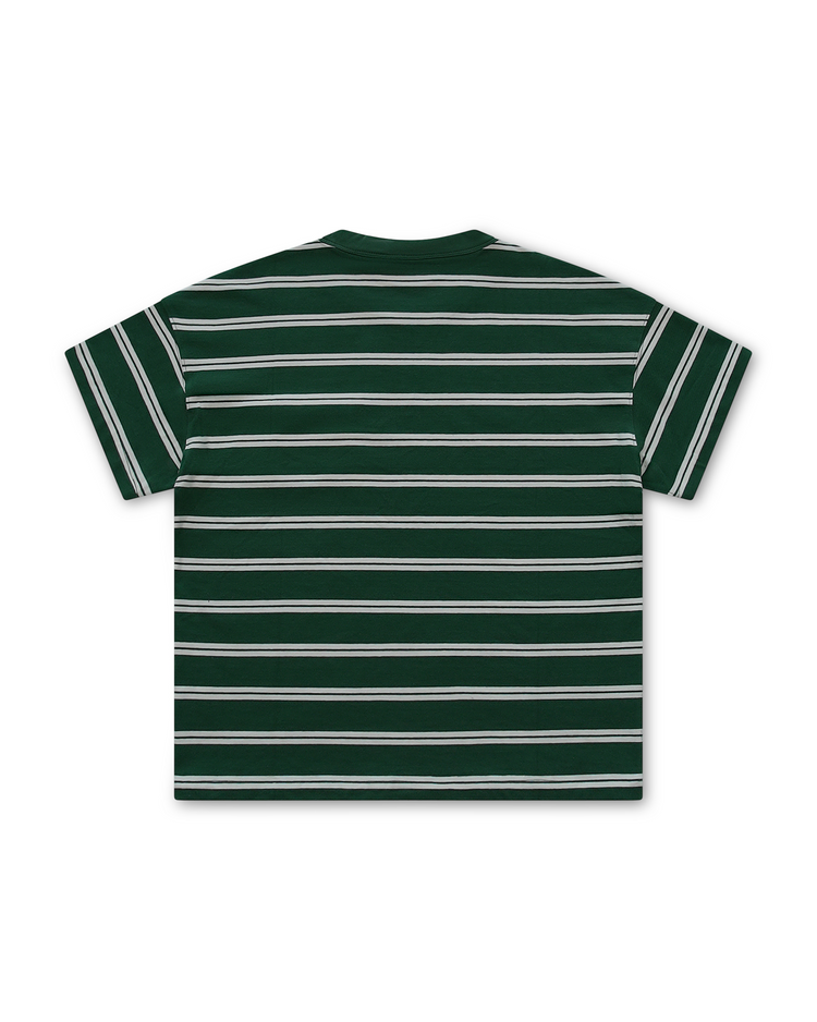 Striped Baby Tee Forest Green (PRE ORDER)