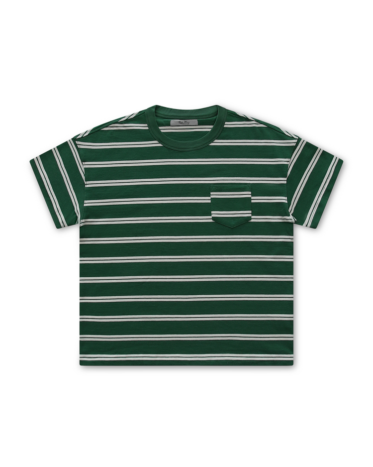 Striped Baby Tee Forest Green (PRE ORDER)