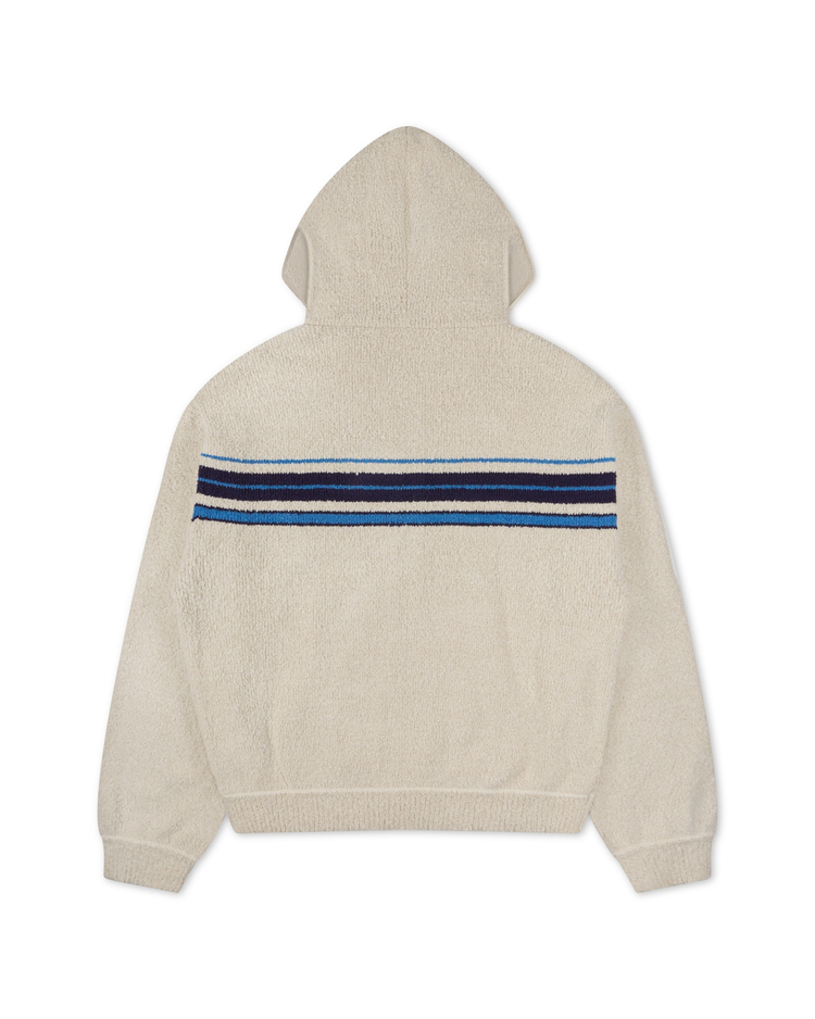 Striped Knit Zip Cream