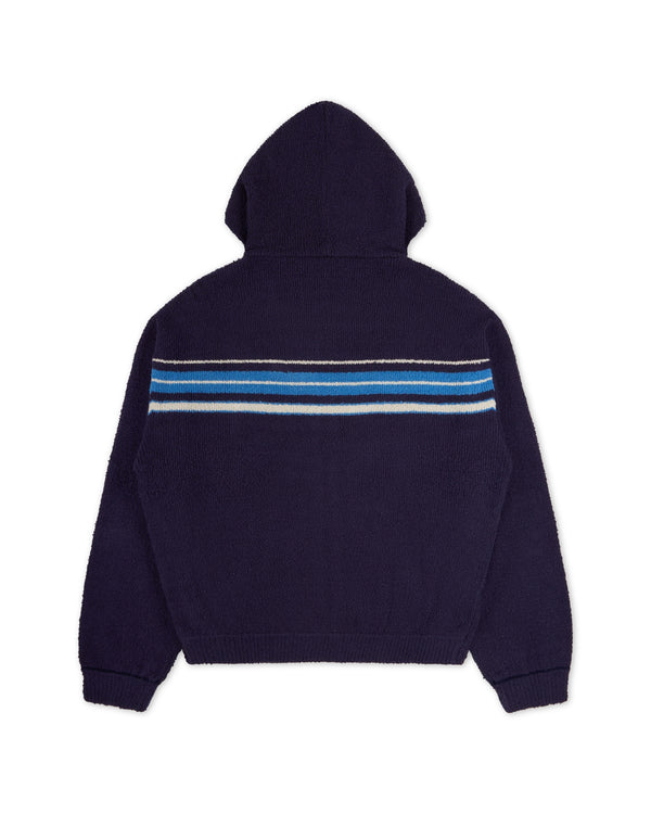 Striped Knit Zip Navy - Second Image