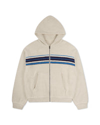 Striped Knit Zip Cream