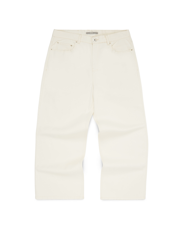 Washed Denim Jeans Ivory BAGGY
