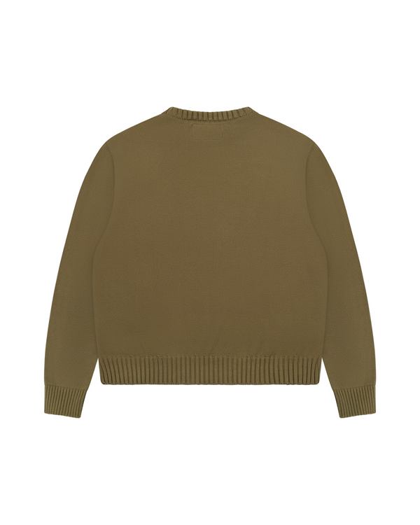 Knitted Sweater Olive (Pre Order) - Second Image