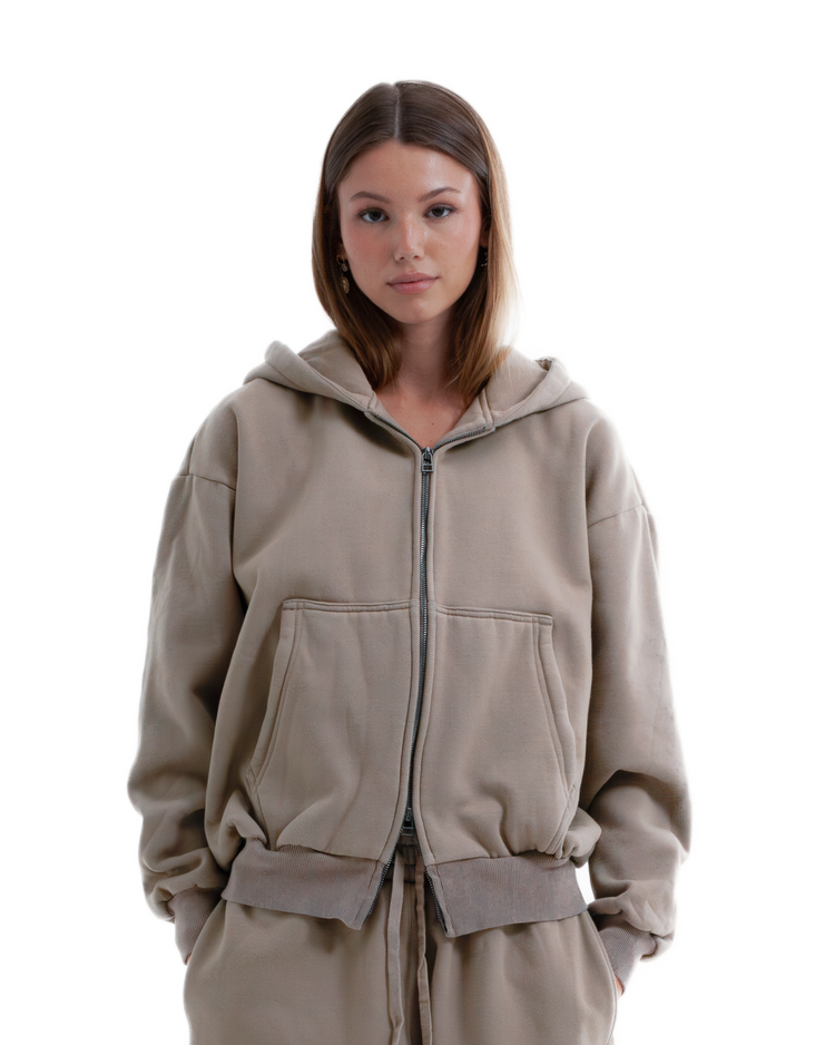 Blank Zip Up Taupe